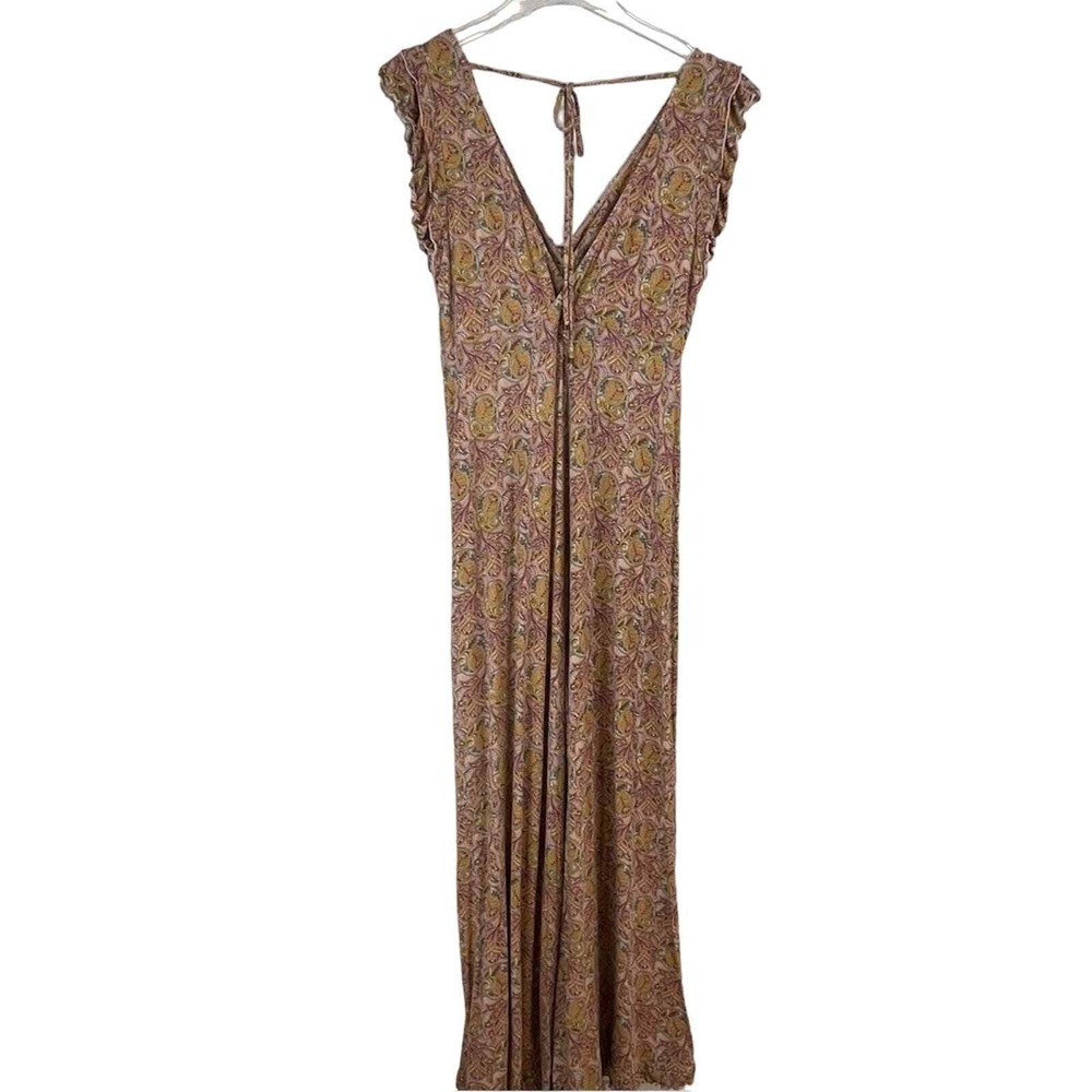 Anthropologie Matilda Paisley Jumpsuit Women S Flutter Sleeve V-Neck Boho - Picture 6 of 10